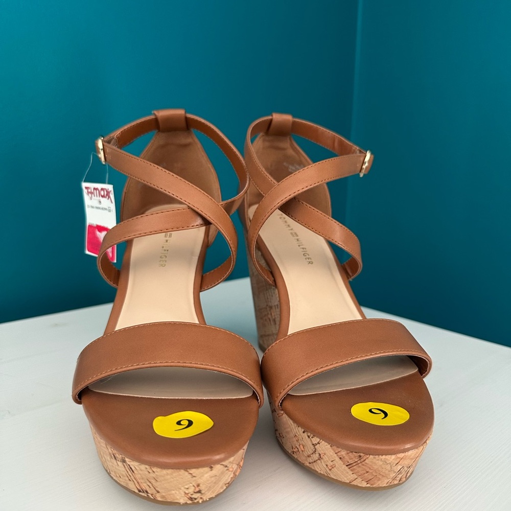 Tommy Hilfiger Tan Wedge Sandals